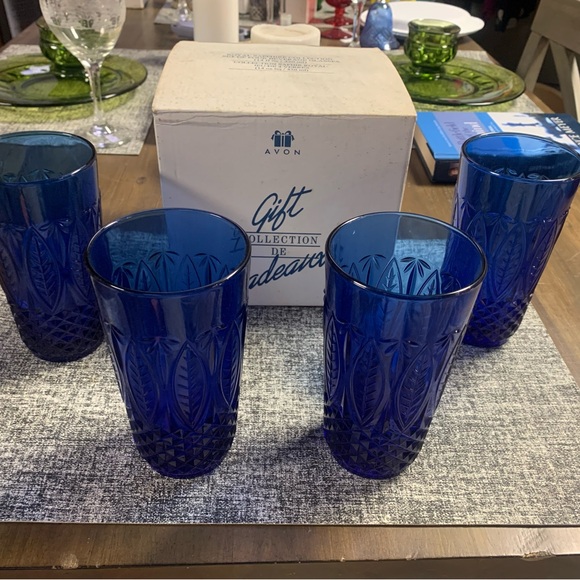 Avon Other - Avon Cobalt (Royal Blue Sapphire Collection) Blue Glass Tumbler Set